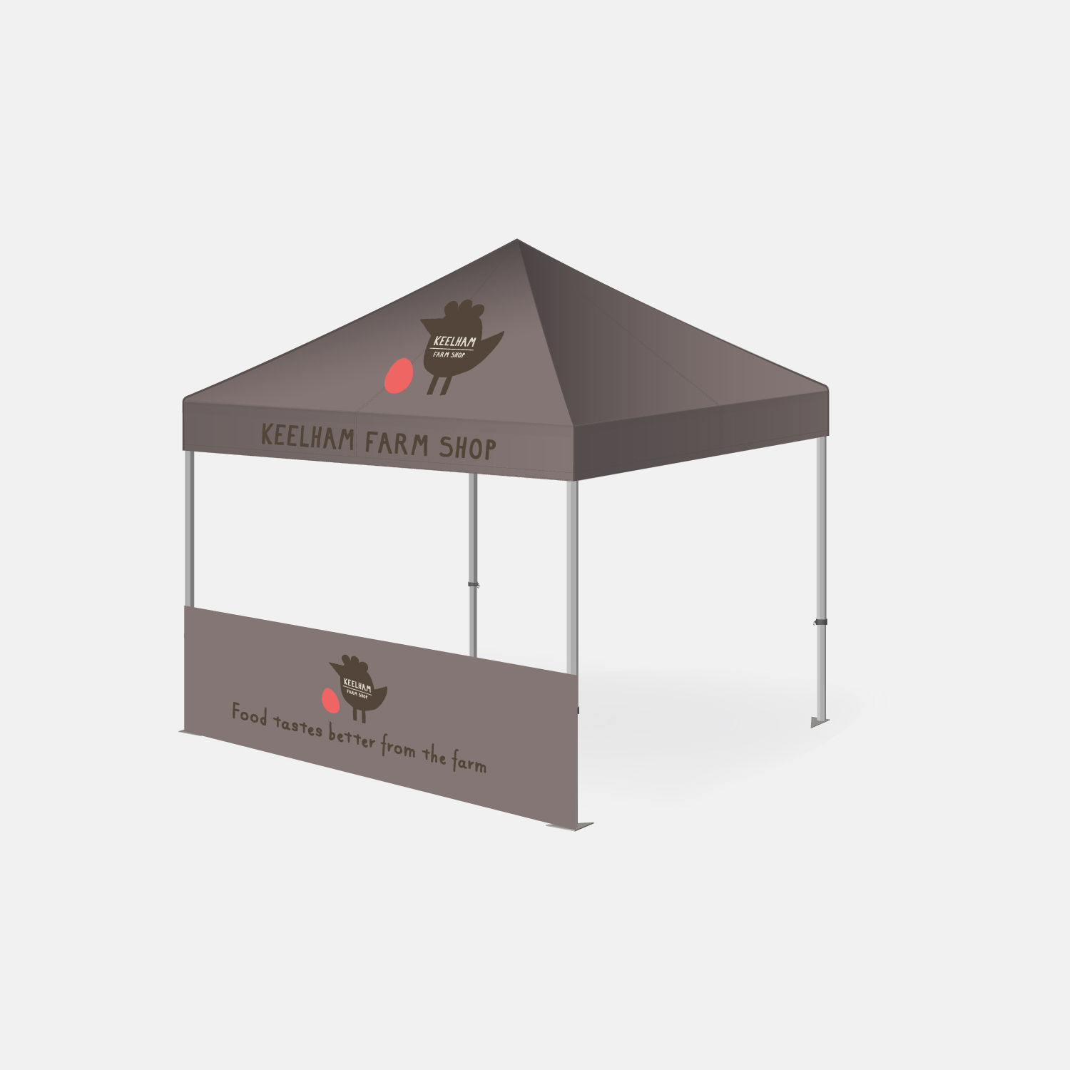 13111 - 3m x 3m Pro 40 Printed Gazebo Bundle w/ Canopy + half wall + Strth Bar